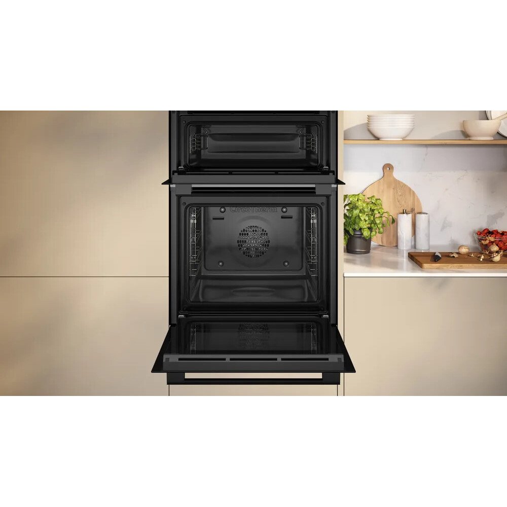 Neff U1DCC0AK3B N30 Built-In Electric Double Oven, Black, A Rated - Image 2 Neff U1DCC0AK3B N30 Built-In Electric Double Oven, Black, A Rated - Image 2