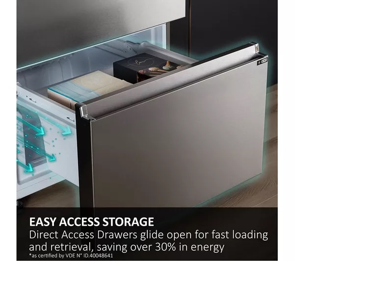 Haier HFR79F19DFGB American Fridge Freezer - Obsidian Black Glass - Image 4