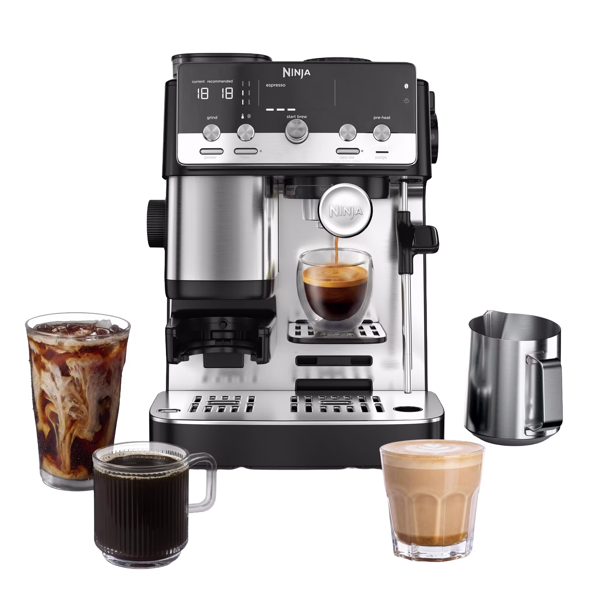 Ninja ES301UK Luxe Café MINI Espresso Machine - Black/ Silver Ninja ES301UK Luxe Café MINI Espresso Machine - Black/ Silver