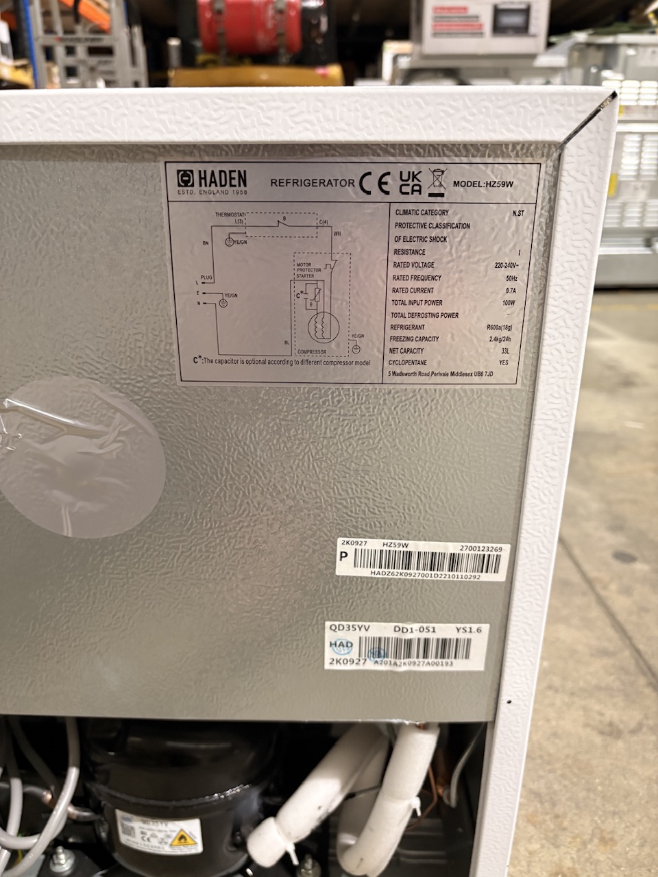Haden HZ59W Tabletop Compact Freezer (GRADED*) - Image 4