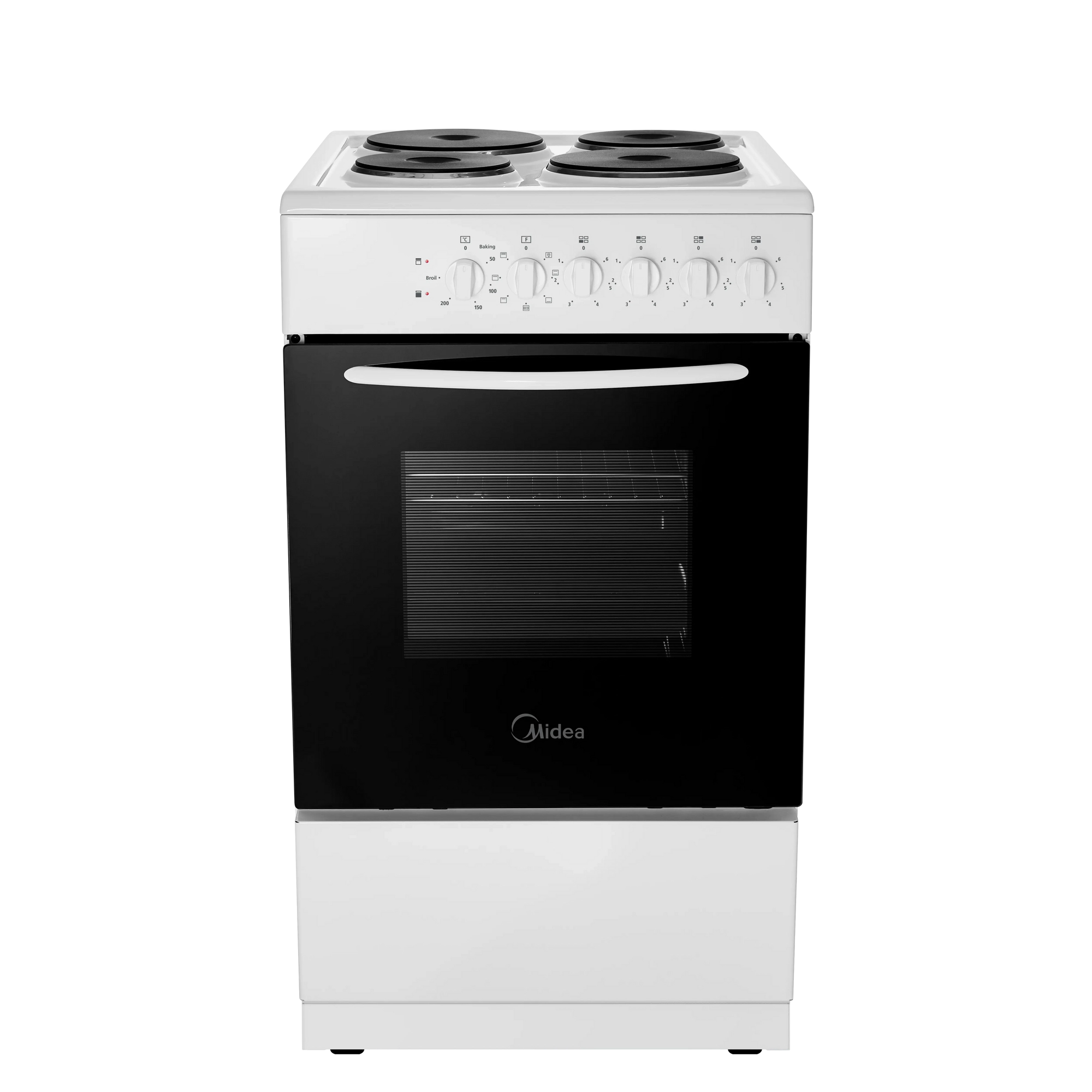 Midea MFO20DME4H109-WH 50cm Single Oven Electric Cooker with Solid Plate Hob - White Midea MFO20DME4H109-WH 50cm Single Oven Electric Cooker with Solid Plate Hob - White