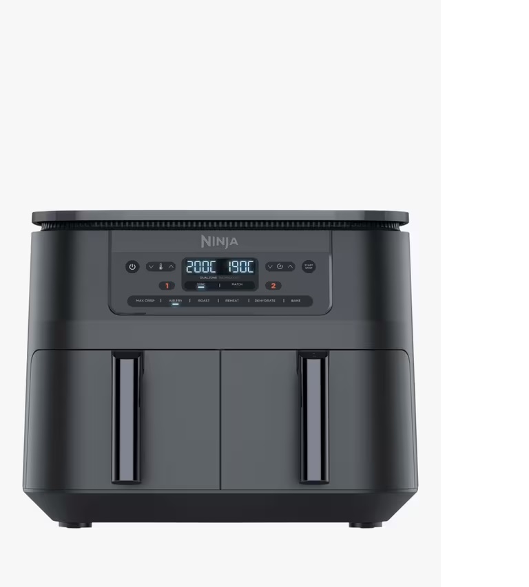 NINJA DZ300UK Dual Zone Air Fryer, 7.6L, Grey NINJA DZ300UK Dual Zone Air Fryer, 7.6L, Grey