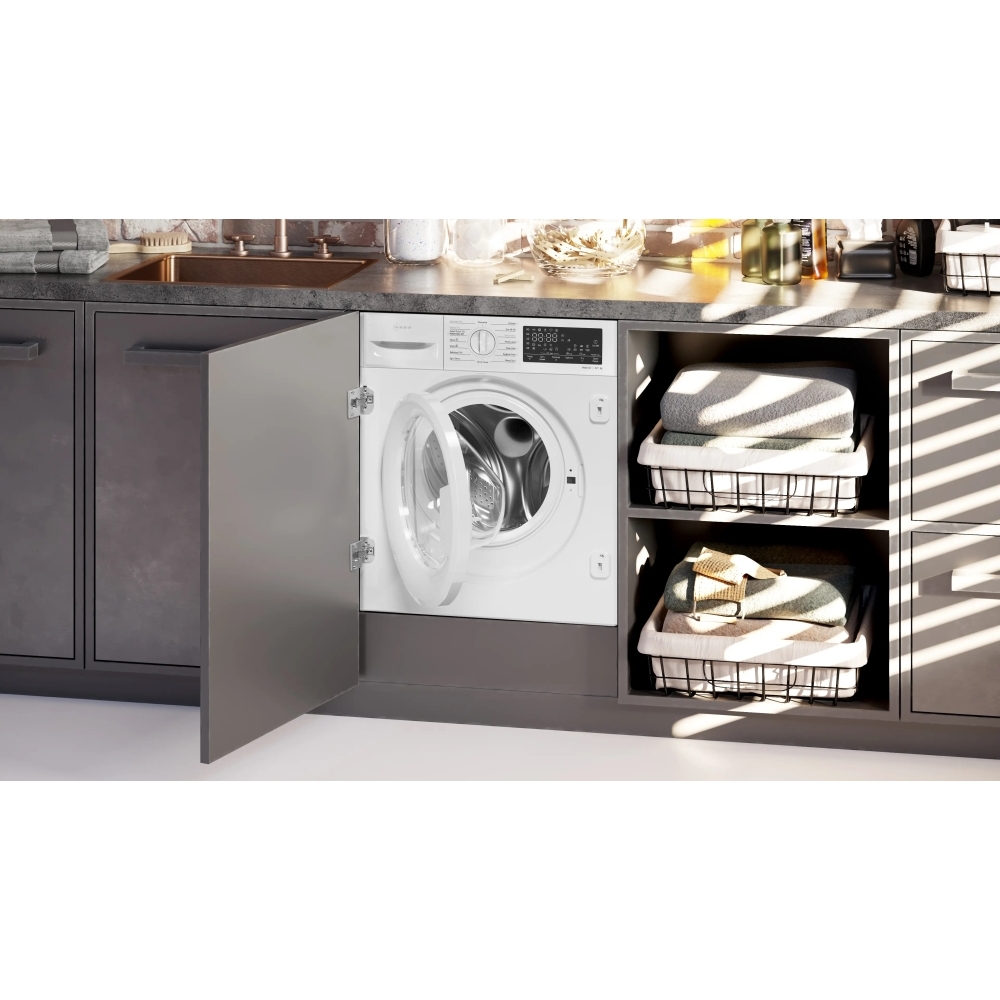 Neff V8540X0GB Integrated Washer Dryer, 8kg/5kg, 1400 Spin, White, E Rated - Image 2 Neff V8540X0GB Integrated Washer Dryer, 8kg/5kg, 1400 Spin, White, E Rated - Image 2