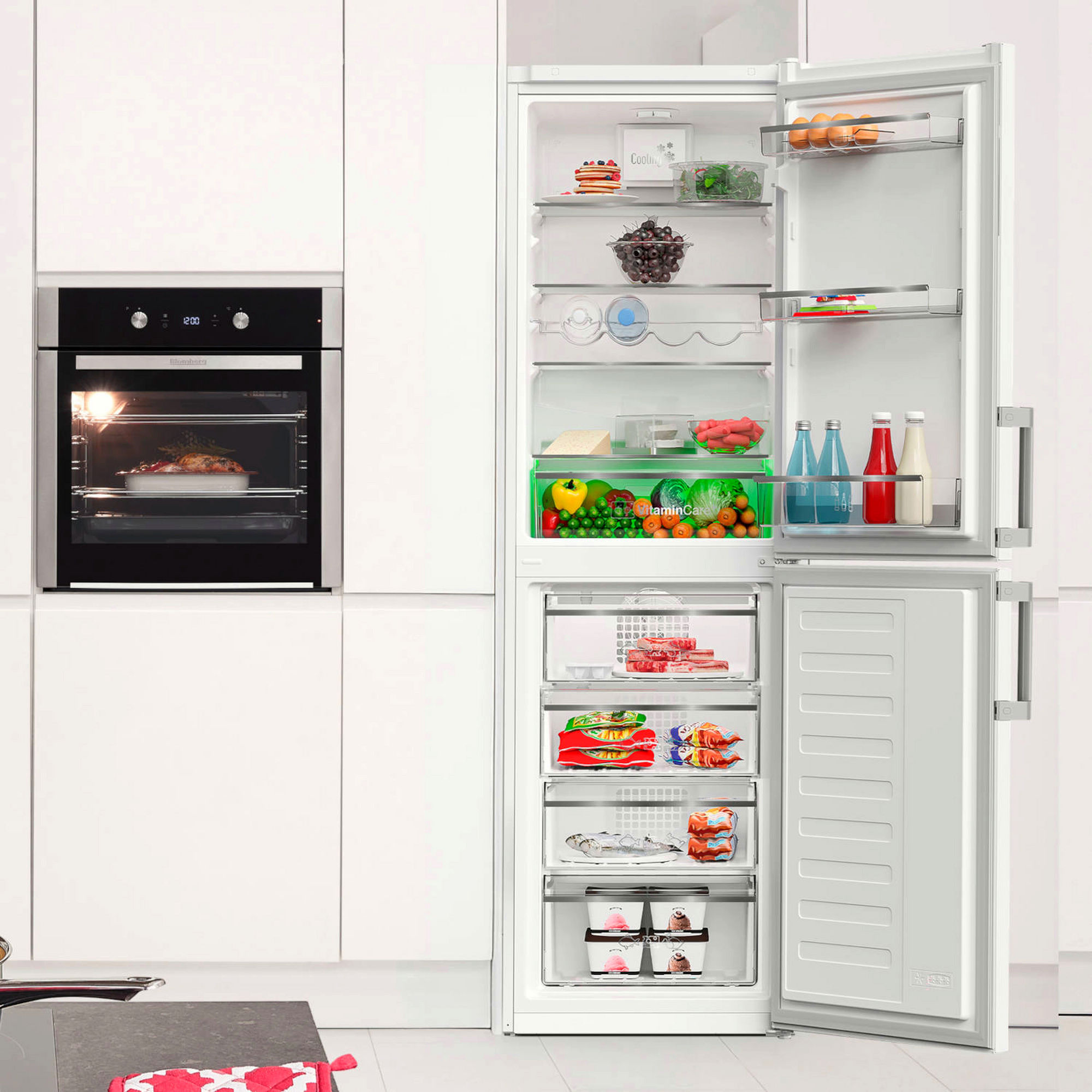 Blomberg KGM4574V Vitamin Care+ 54cm 50/50 Frost Free Fridge Freezer - White - Image 2