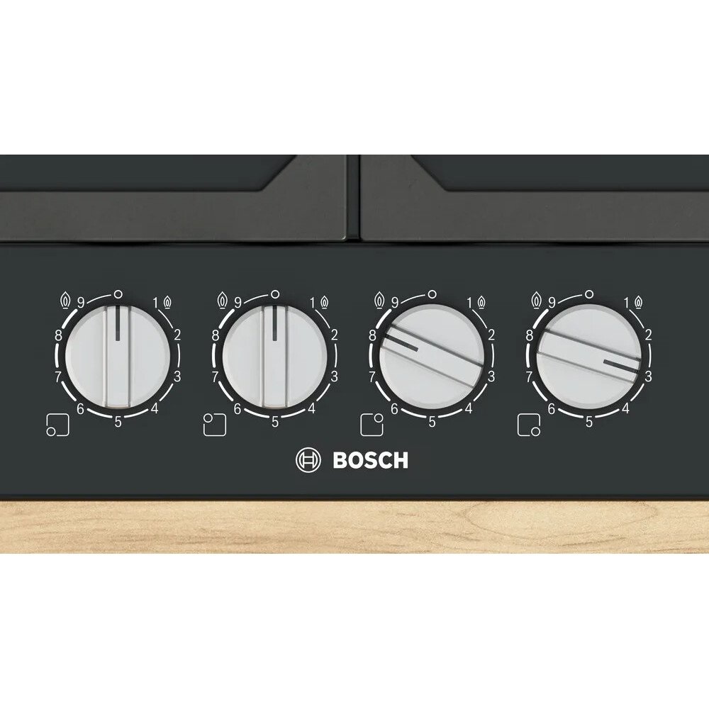 Bosch PCP6A6I90 4 Burner Gas Hob - Black - Image 2