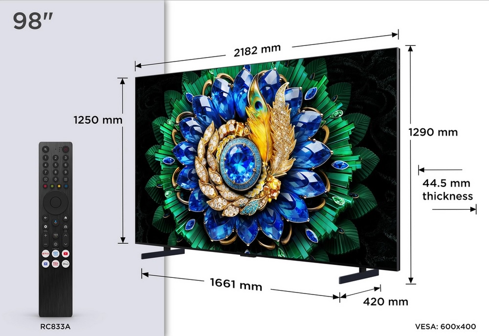 TCL 98A400M-UK 98" QD-MINI LED TV - Image 2
