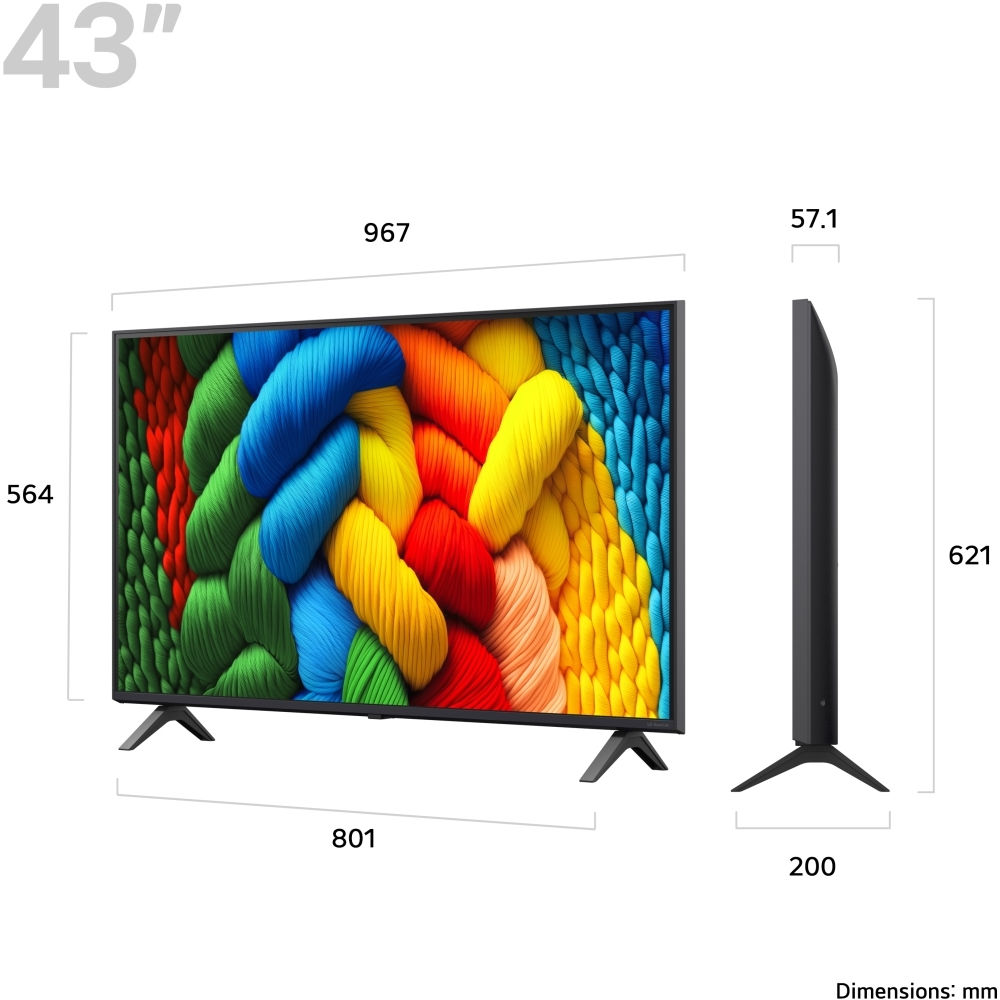 LG 43NANO80A6B 43" NanoCell Smart Television, 4K Ultra HD, Blue, G Rated - Image 2 LG 43NANO80A6B 43" NanoCell Smart Television, 4K Ultra HD, Blue, G Rated - Image 2