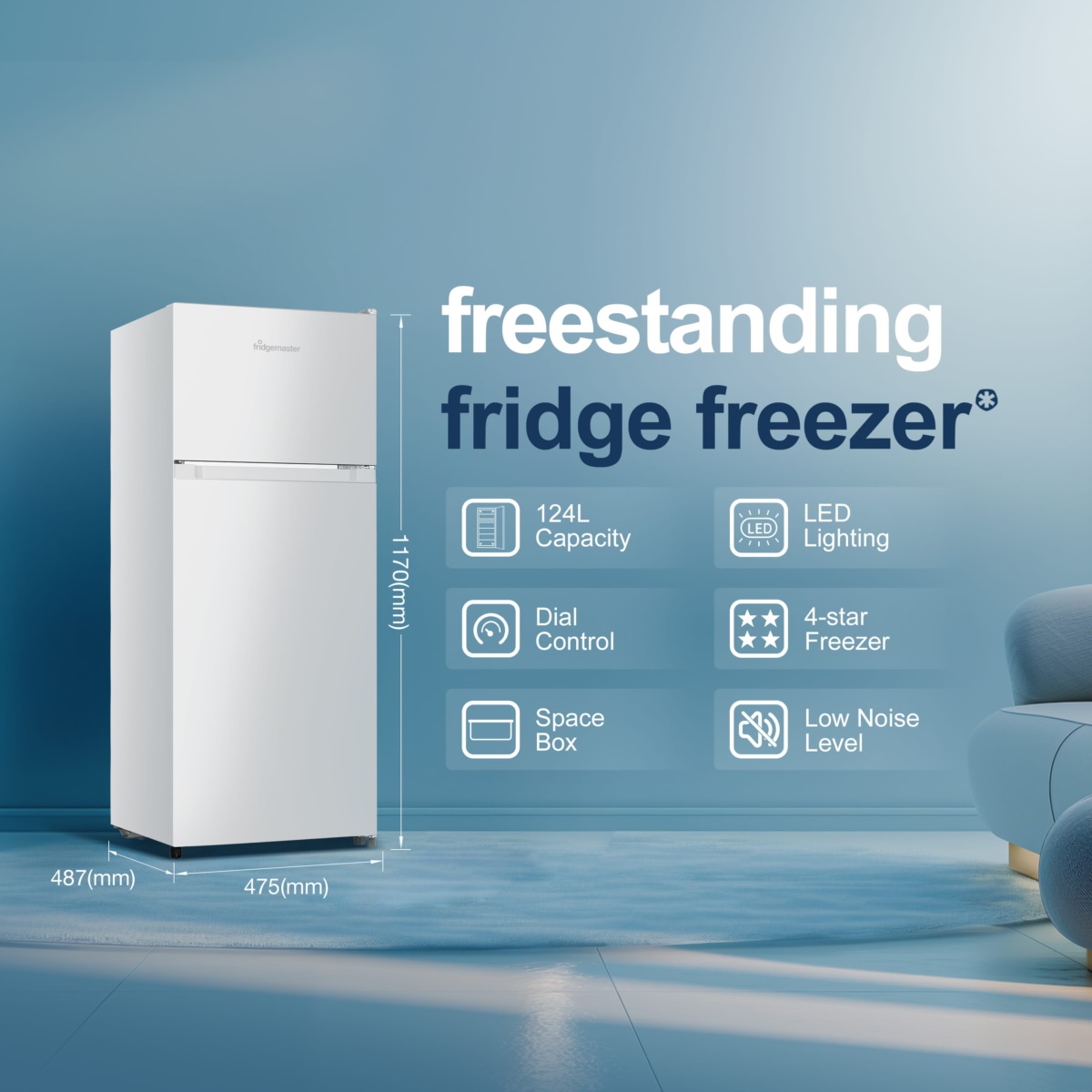 Fridgemaster MTM48120E Static Fridge Freezer, 70/30 - White - Image 2