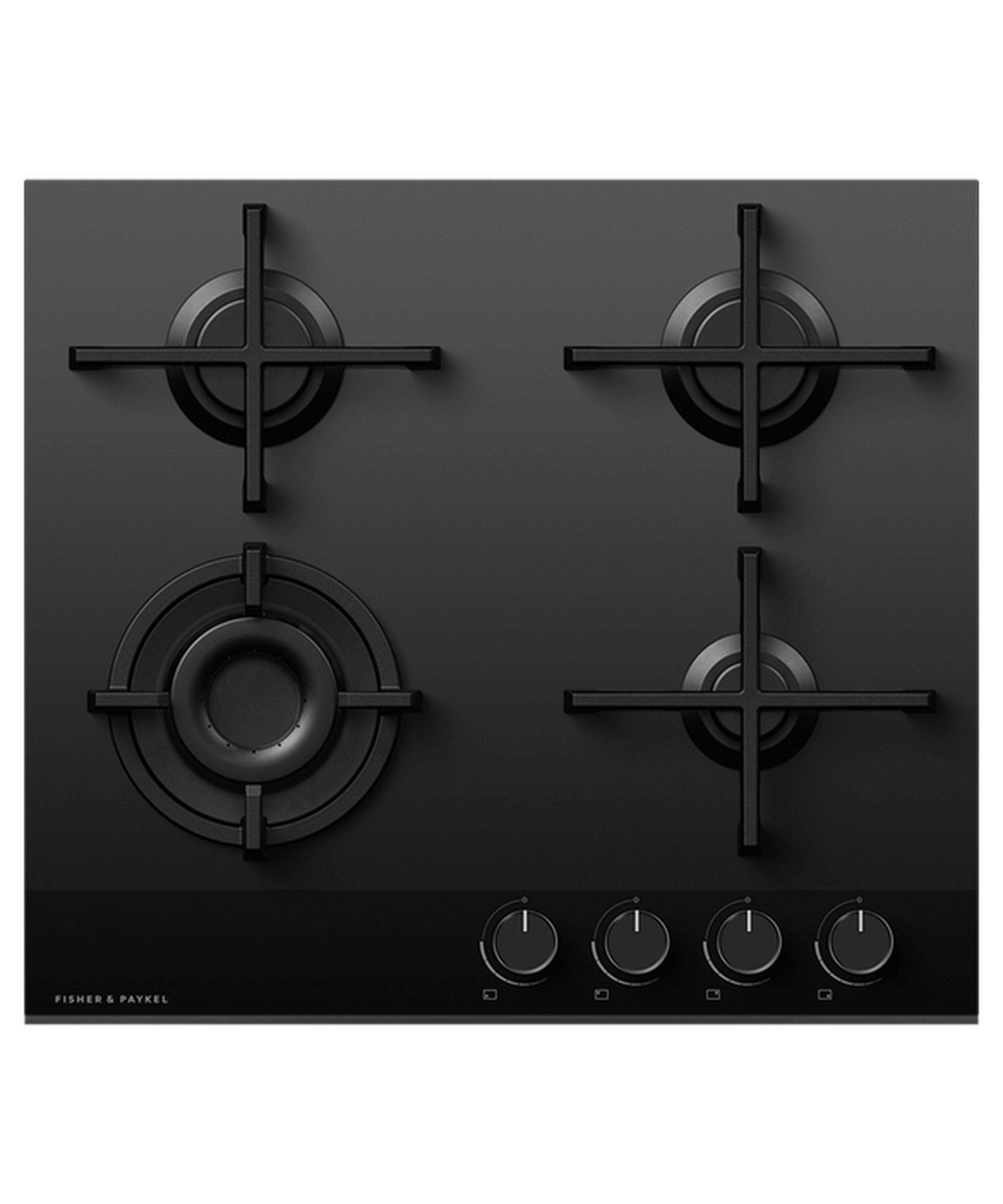 Fisher & Paykel CG604DNGGB4 60cm 4 Burner Gas Hob - Black Glass Fisher & Paykel CG604DNGGB4 60cm 4 Burner Gas Hob - Black Glass
