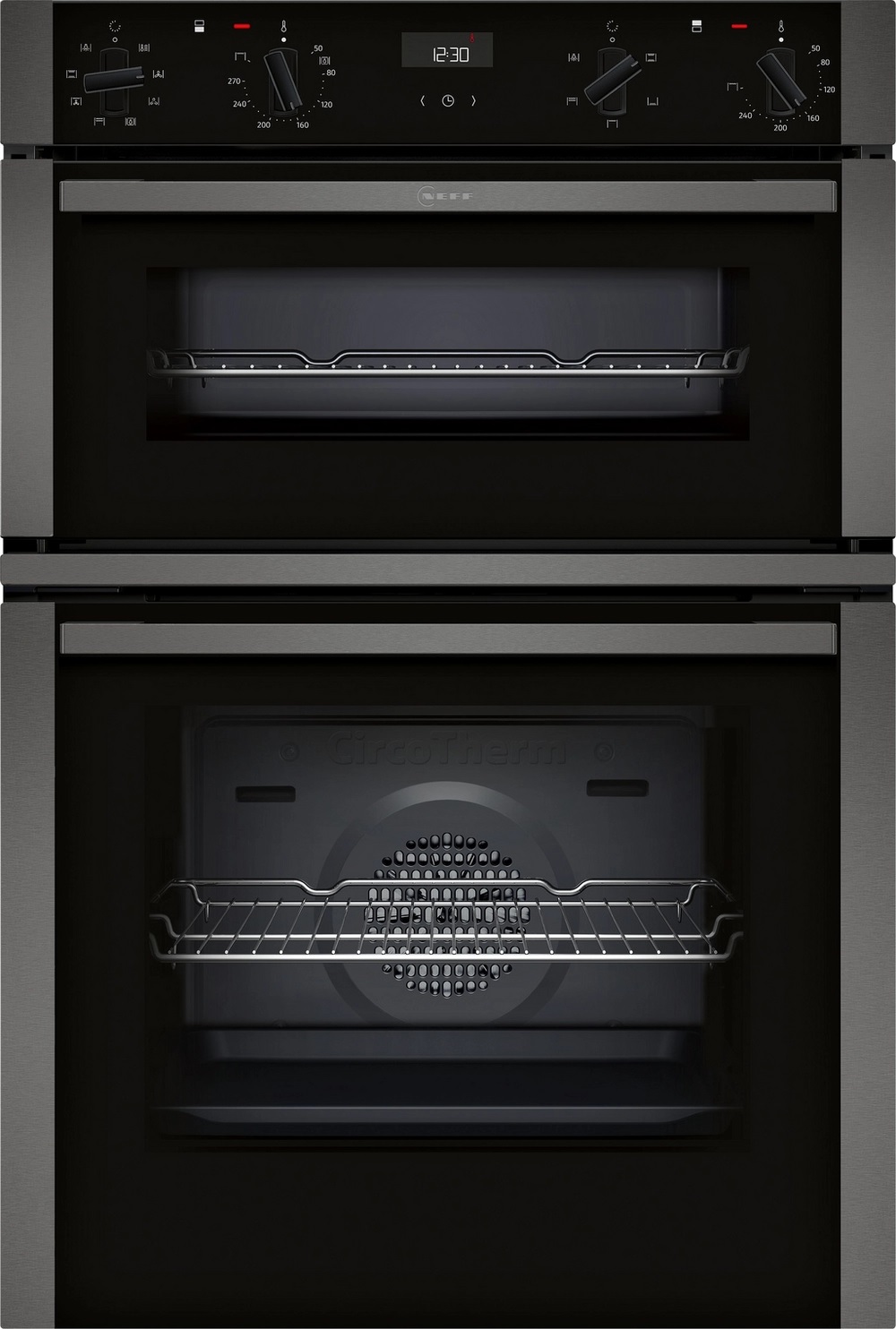 Neff U1ACE2AG3B 59.4cm Built In Electric Double Oven - Graphite Grey - Image 1