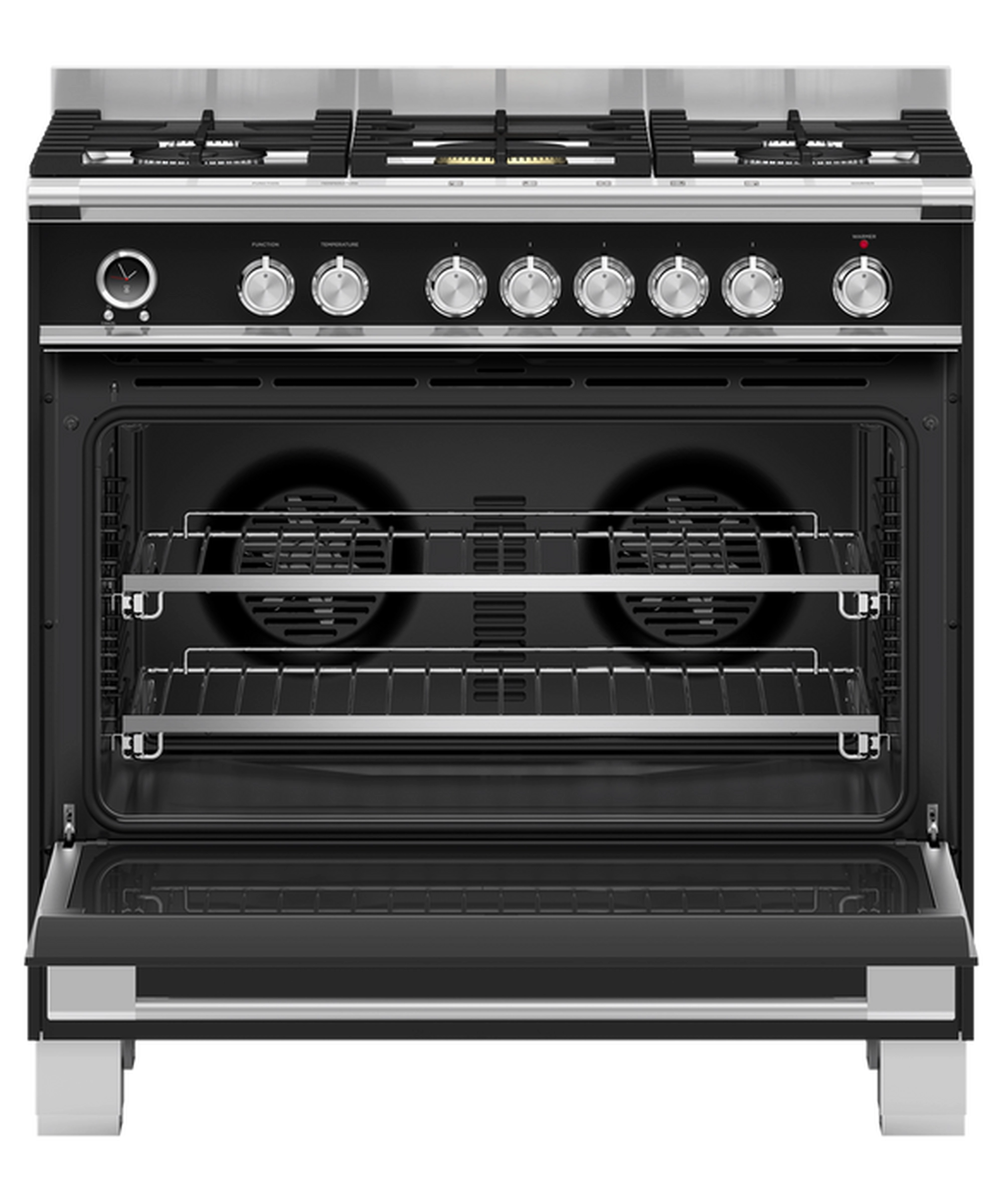Fisher & Paykel OR90SCG6B1 90cm Dual Fuel Pyrolytic Cooker - Black - Image 2