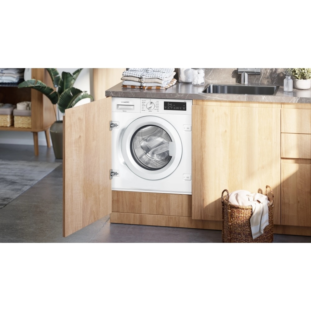 Siemens WI14W502GB iQ700 Integrated Washing Machine, 8kg, 1400 Spin - White - Image 3 Siemens WI14W502GB iQ700 Integrated Washing Machine, 8kg, 1400 Spin - White - Image 3