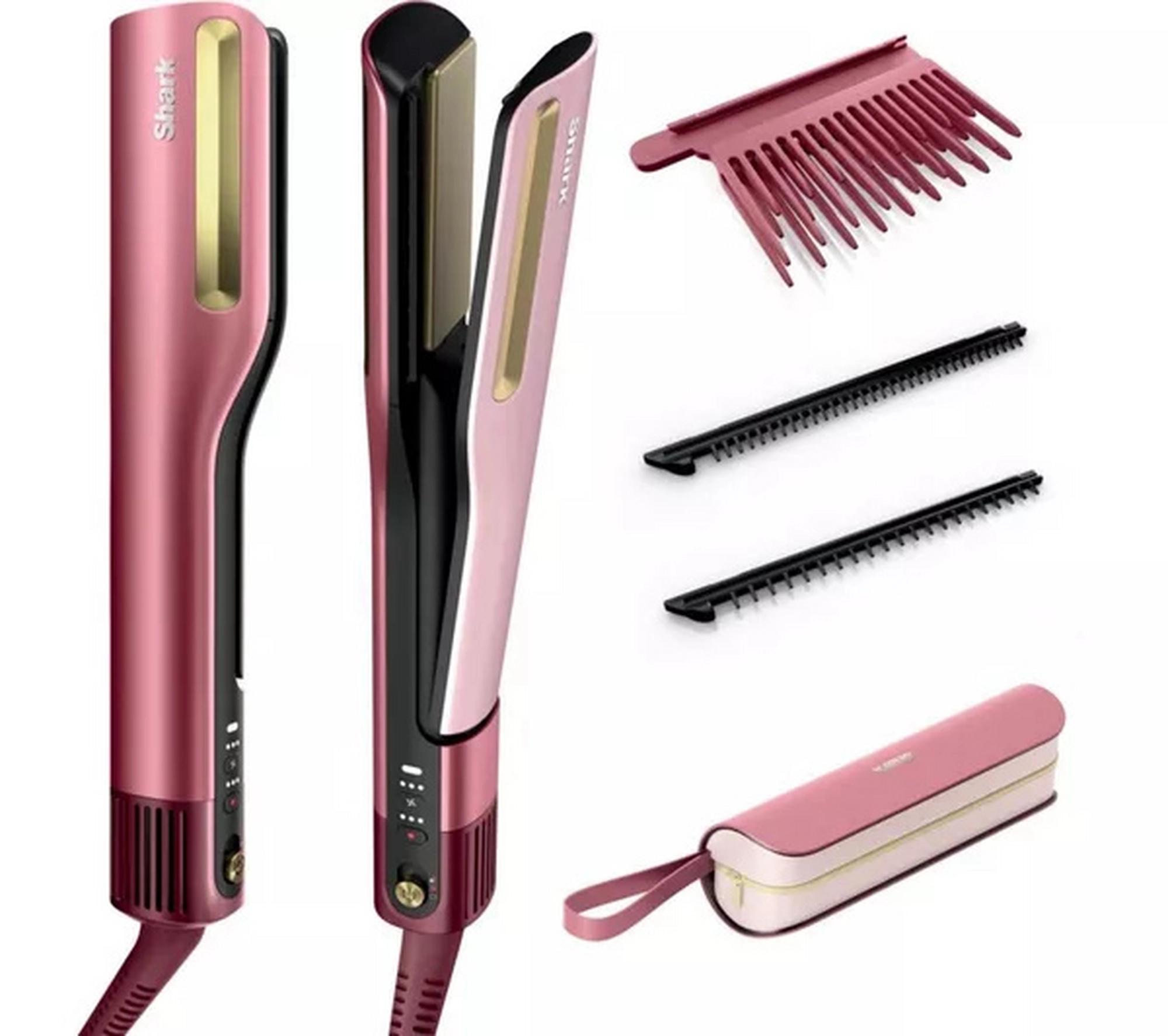 Shark HT401UKPK SilkiPro Straight Hair Straightener + Dryer in One Tool - Pink Shark HT401UKPK SilkiPro Straight Hair Straightener + Dryer in One Tool - Pink