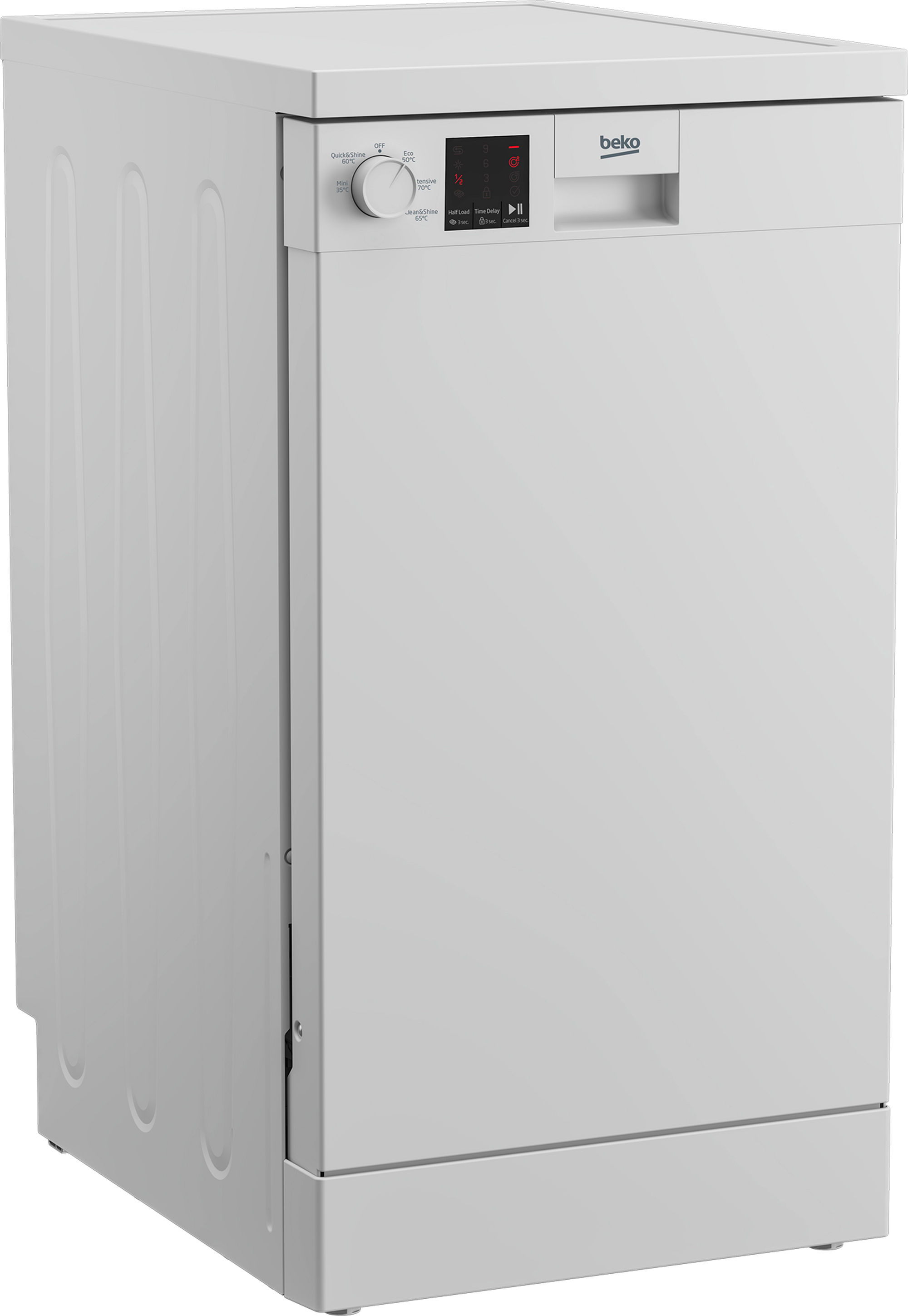Beko DVS05C20W Freestanding Slimline Dishwasher in White - Image 2 Beko DVS05C20W Freestanding Slimline Dishwasher in White - Image 2