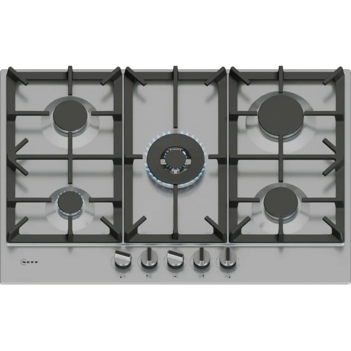 Neff T27CIQ8N0 N70 5 Burner Gas Hob, Stainless Steel - Image 1
