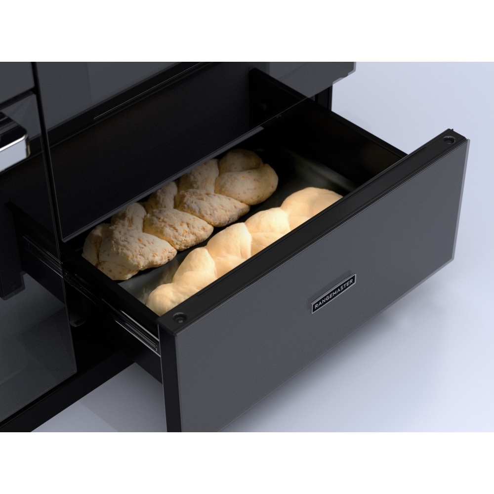 Rangemaster EDDLO110EIGBLK-CM1 110cm Induction Range Cooker Edge Deluxe Black Glass/Chrome - Image 3 Rangemaster EDDLO110EIGBLK-CM1 110cm Induction Range Cooker Edge Deluxe Black Glass/Chrome - Image 3