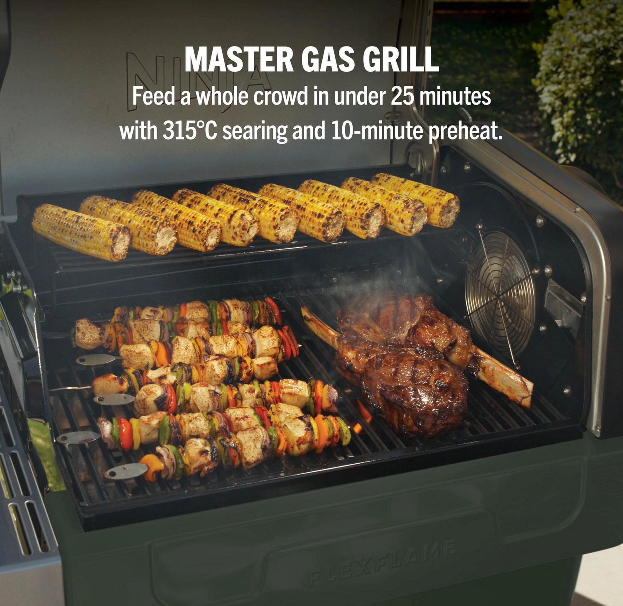 NINJA PG301UKGN FlexFlame Gas BBQ & Outdoor Cooking System - Green - Image 6