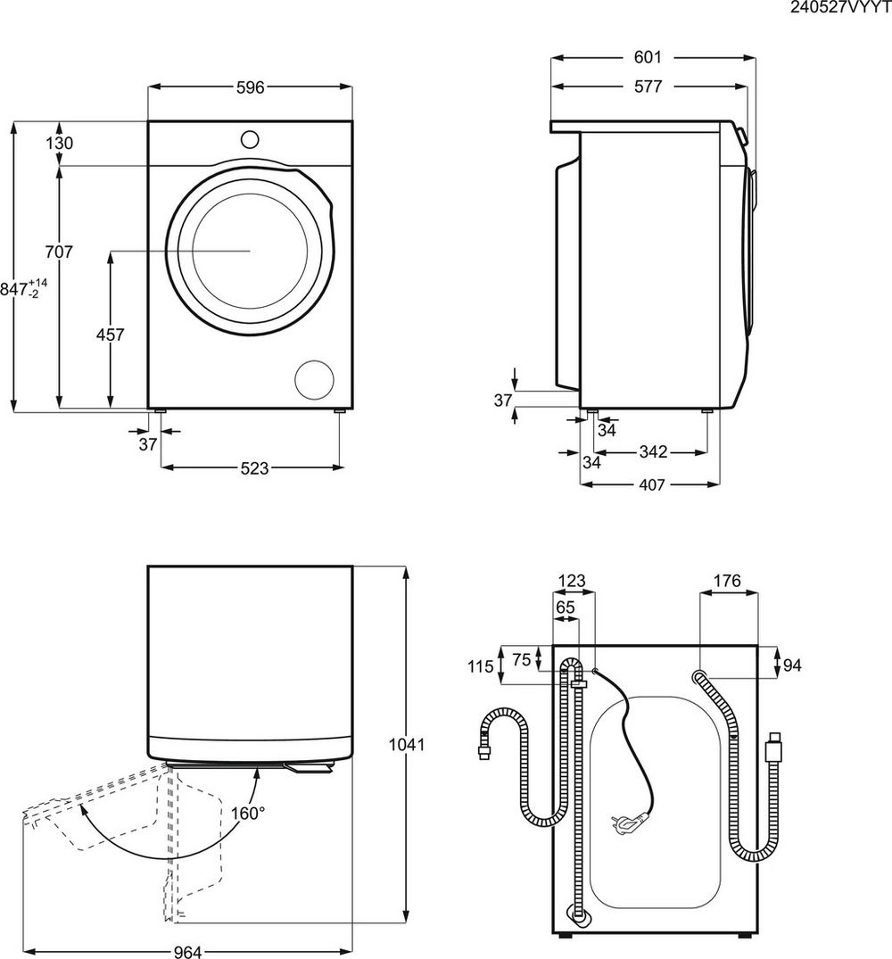 AEG LFR62844B 8kg 1400 Spin Washing Machine - White - Image 3