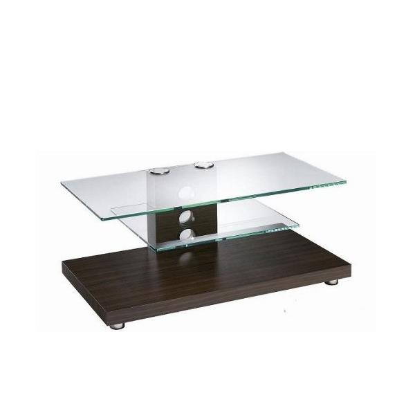 Peerless PRES3742 Prestige Stand in walnut with Floating Glass Shelves