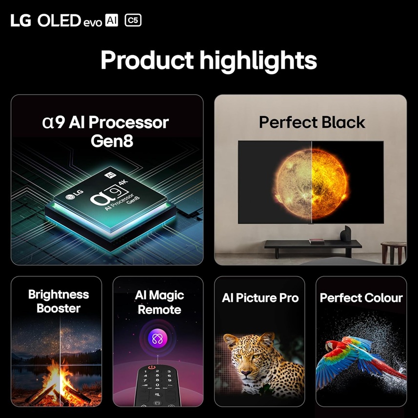 LG OLED65C55 C5 65" OLED evo 4K HDR Smart AI TV - Image 4