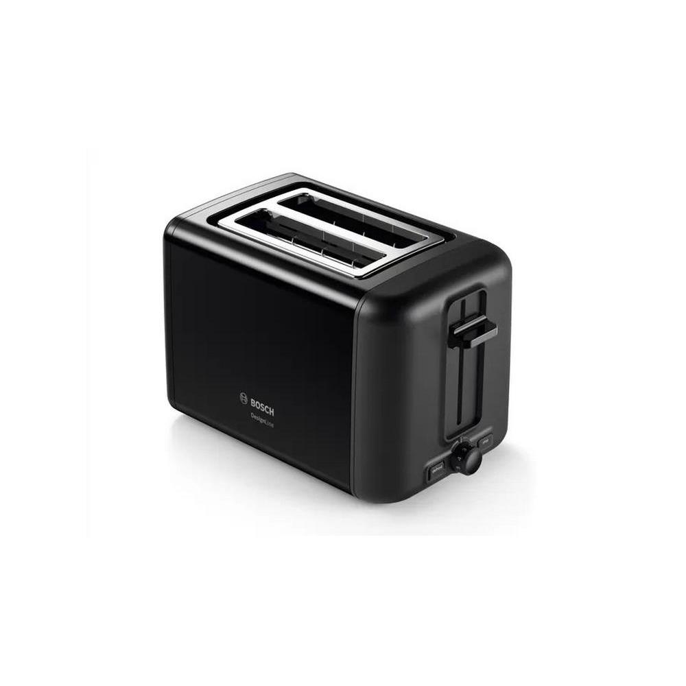 Bosch TAT3P423GB 2 Slice Toaster in black - Image 1 Bosch TAT3P423GB 2 Slice Toaster in black - Image 1