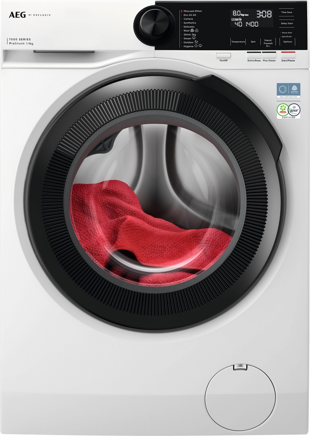 AEG LFSR72944B 7000 ProSteam Washing Machine, 9kg, 1400 Spin - White - Image 1 AEG LFSR72944B 7000 ProSteam Washing Machine, 9kg, 1400 Spin - White - Image 1