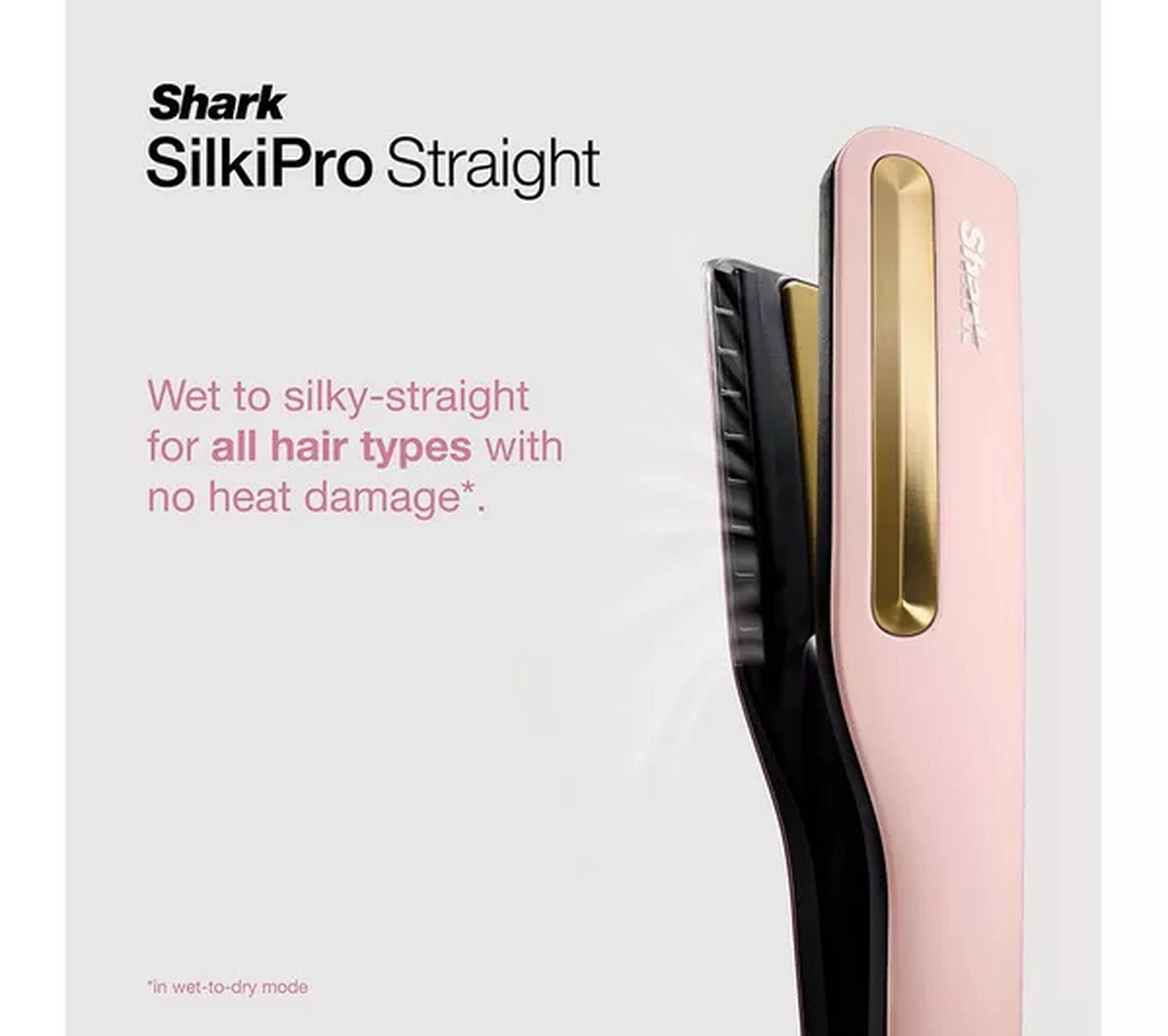 Shark HT401UKPK SilkiPro Straight Hair Straightener + Dryer in One Tool - Pink - Image 2
