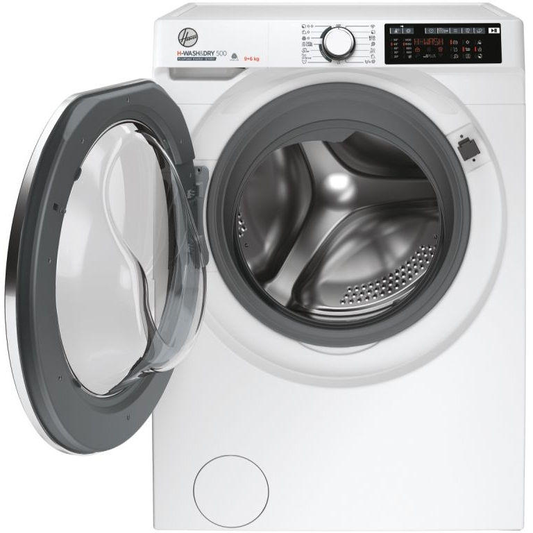 Hoover HD 496AMC/1-80 Washer Dryer, 9kg/6kg, 1400 Spin, White, D Rated - Image 2