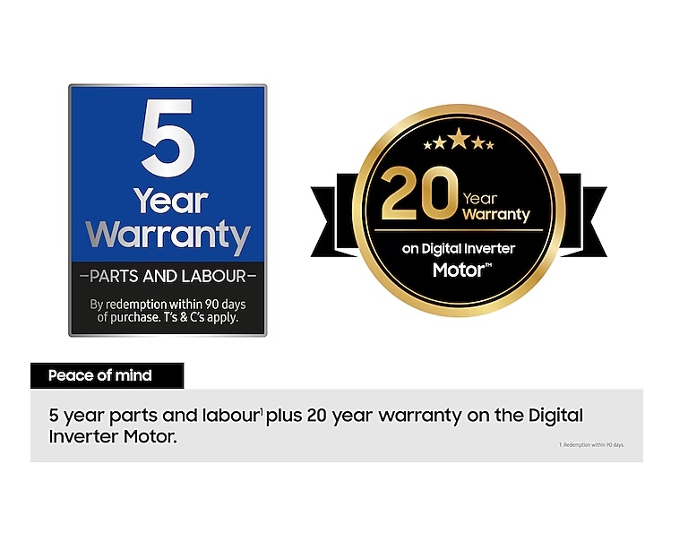 Samsung WW90CGC04DAEEU 9kg 1400 Spin Washing Machine in white - Image 2