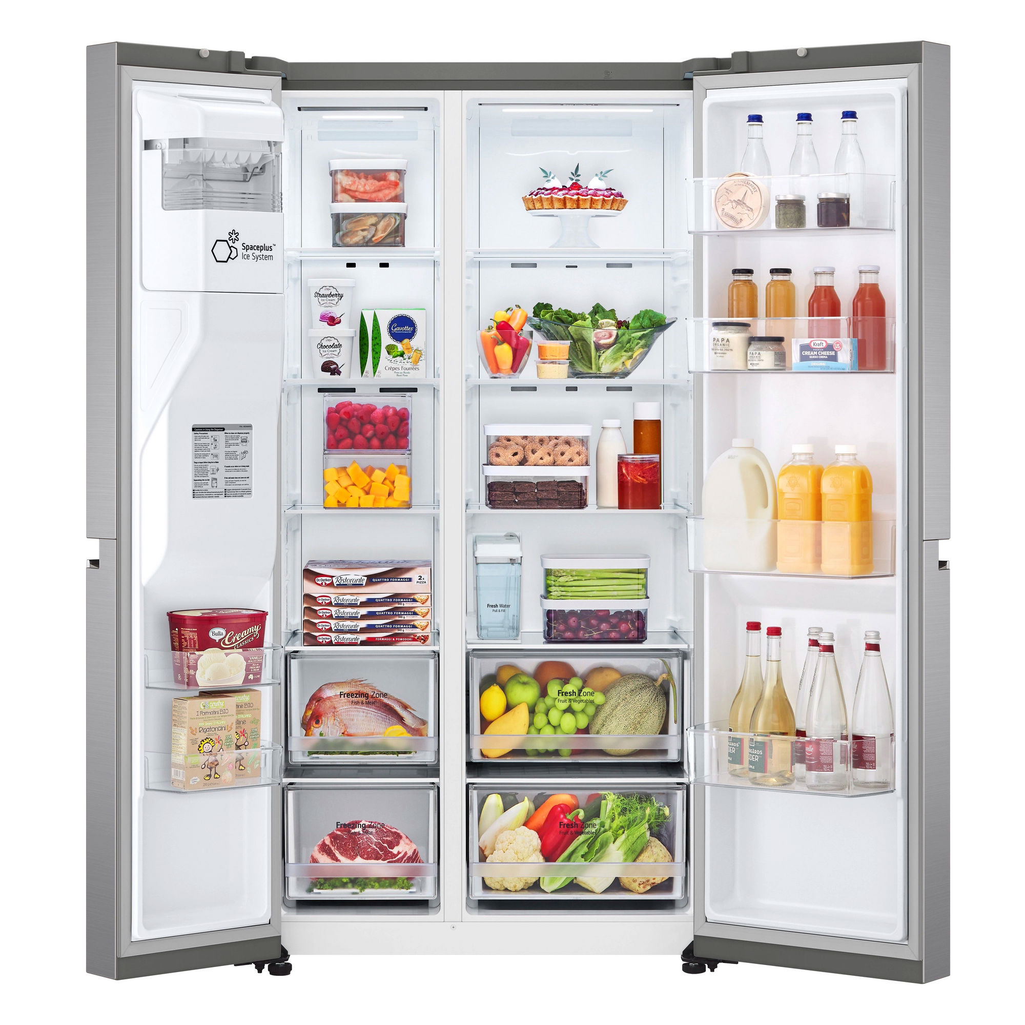 LG GSLV71PZTD 91.3cm Frost Free American Style Fridge Freezer - Shiny Steel - Image 2