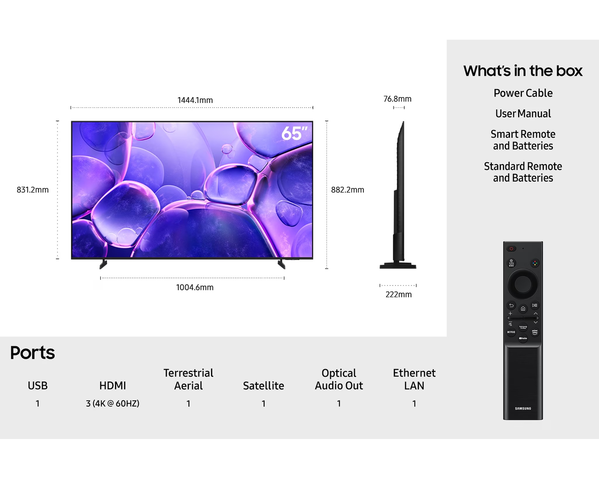 Samsung UE65U8020FKXXU 65" 4K Crystal UHD LED Smart TV - Image 6