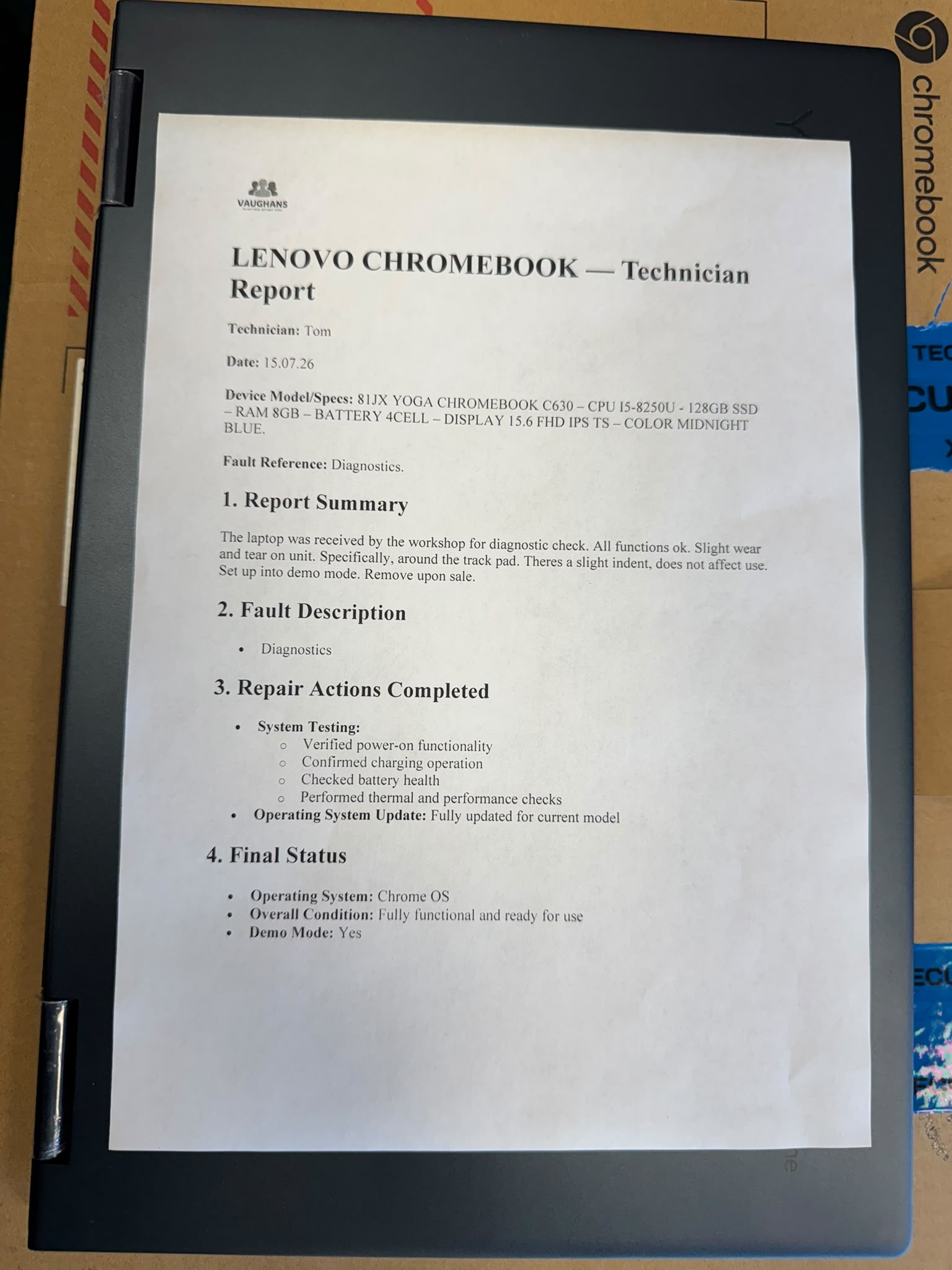 Lenovo 81JX-YOGA-C630 graded laptop