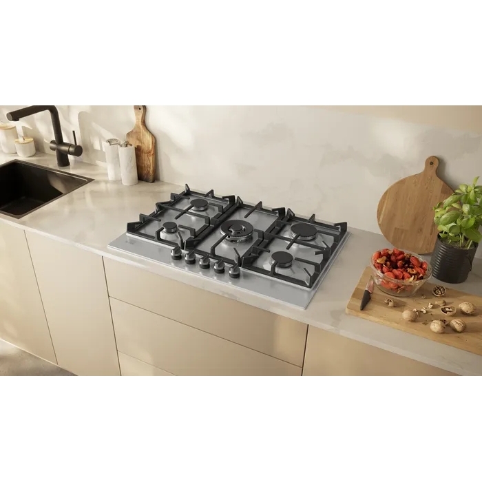 Neff T27CIQ8N0 N70 5 Burner Gas Hob, Stainless Steel - Image 3 Neff T27CIQ8N0 N70 5 Burner Gas Hob, Stainless Steel - Image 3