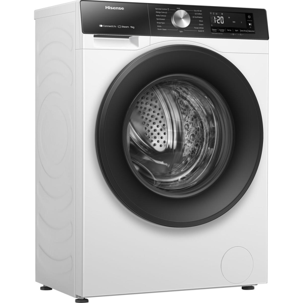Hisense WF3S9043BW3 Washing Machine, 9kg, 1400 Spin, White, A Rated Hisense WF3S9043BW3 Washing Machine, 9kg, 1400 Spin, White, A Rated
