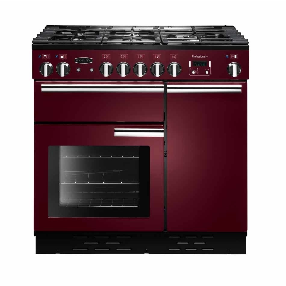 Rangemaster PROP90NGFCY-C 90cm Gas Range Cooker Professional Plus - Cranberry / Chrome