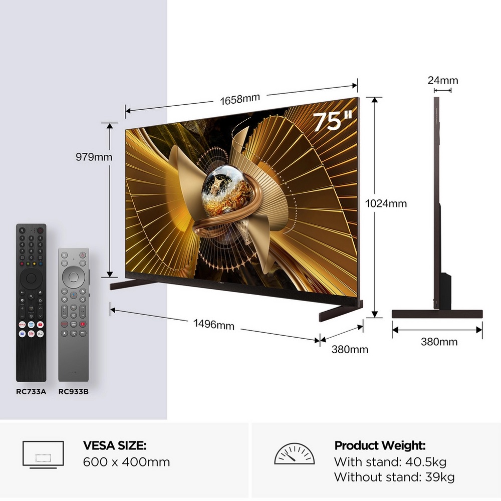 TCL 75X11L-UK 75" 4K Ultra HD SQD MINI LED Google TV - Image 2
