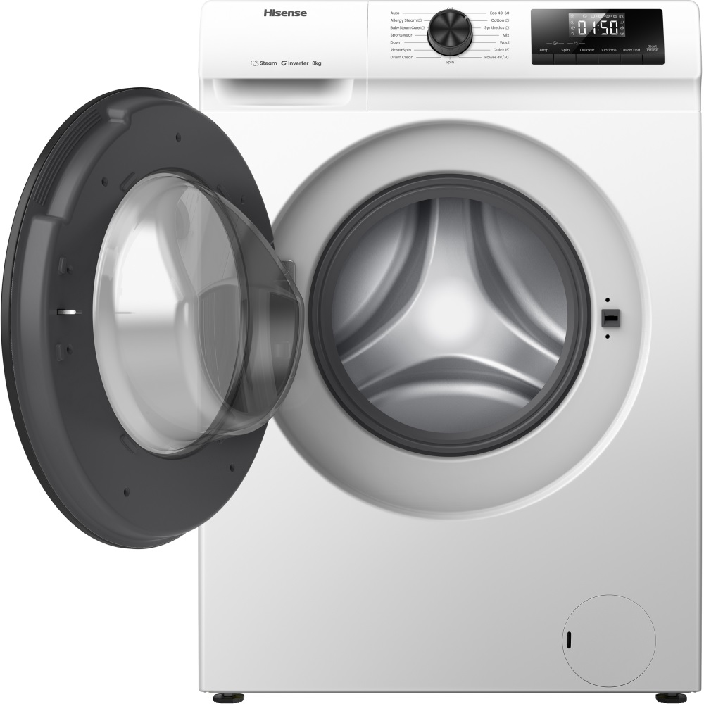 Hisense WF1Q8041BW Washing Machine, 8kg, 1400 Spin – White - Image 2
