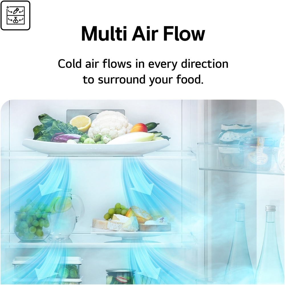 LG GBBS524CEV Total No Frost Fridge Freezer, 70/30 - Black - Image 4