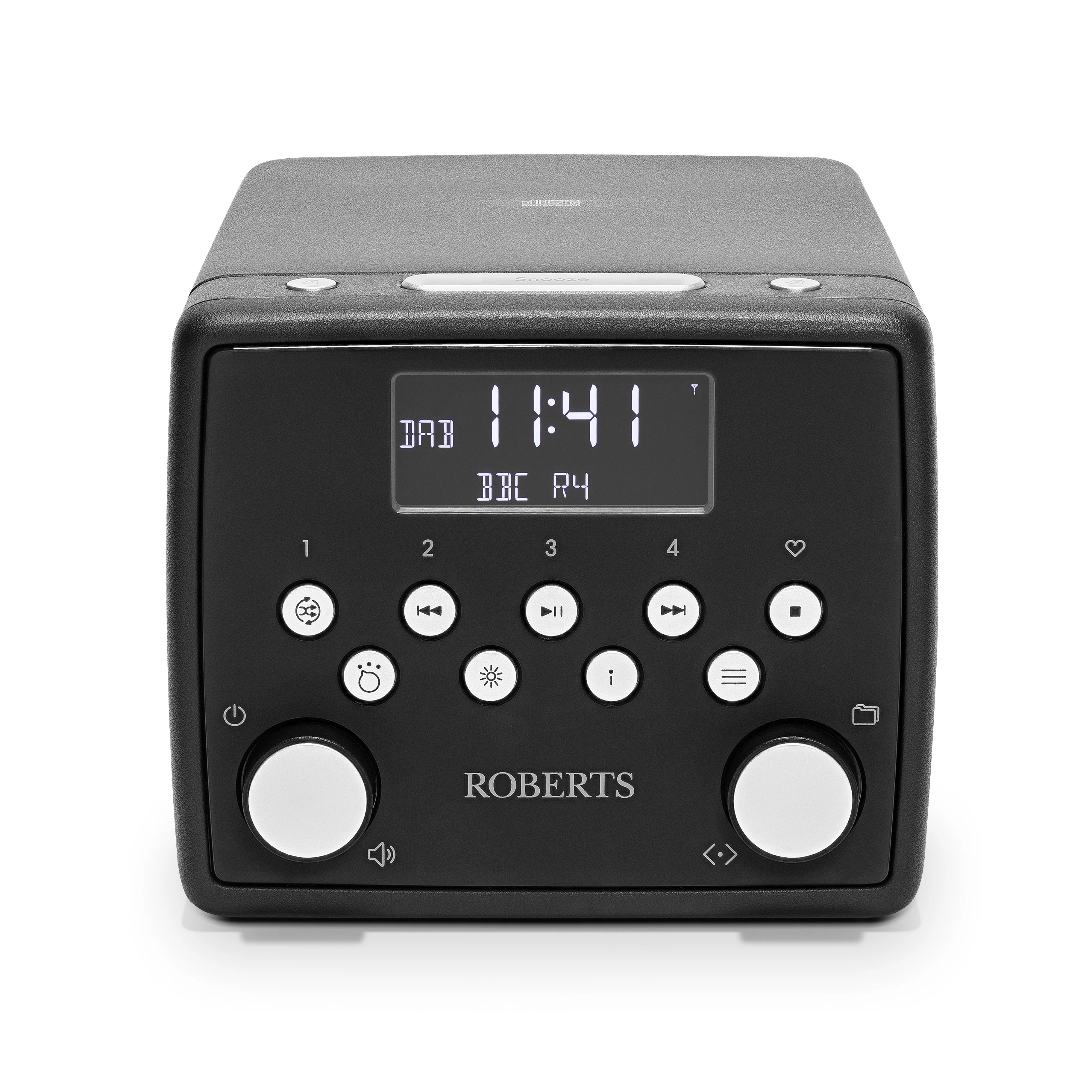 Roberts SOUND49 DAB+/ FM Bedside Radio with CD & Bluetooth, Black