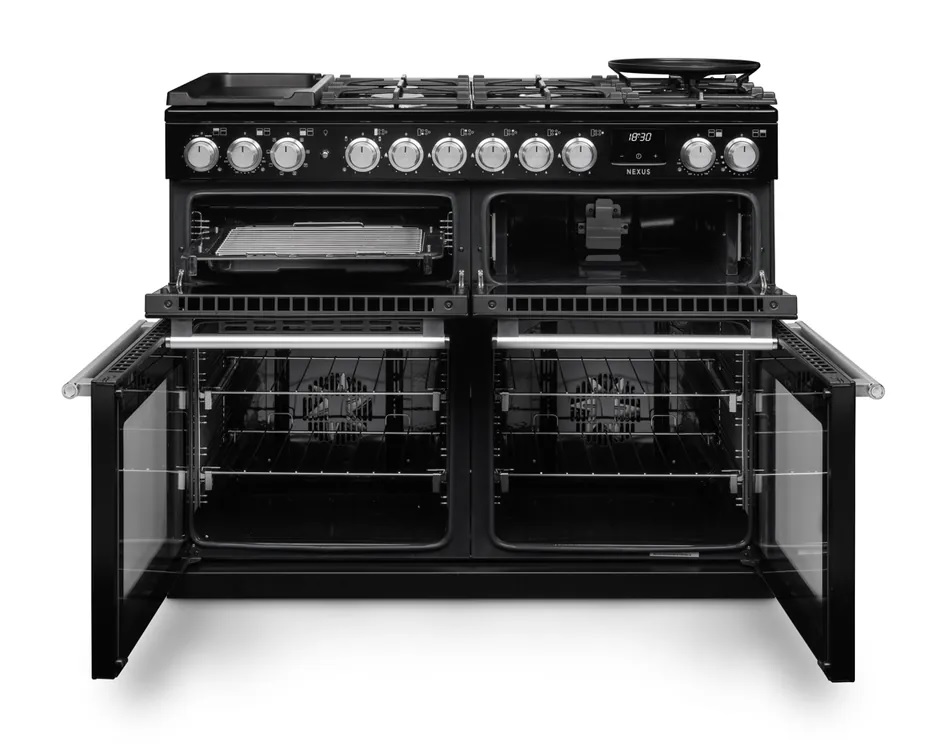 Rangemaster Nexus BC NEXB110DFPCBL/CM1 110cm wide Dual Fuel Range Cooker with Gas Hob - Charcoal Black - Image 2