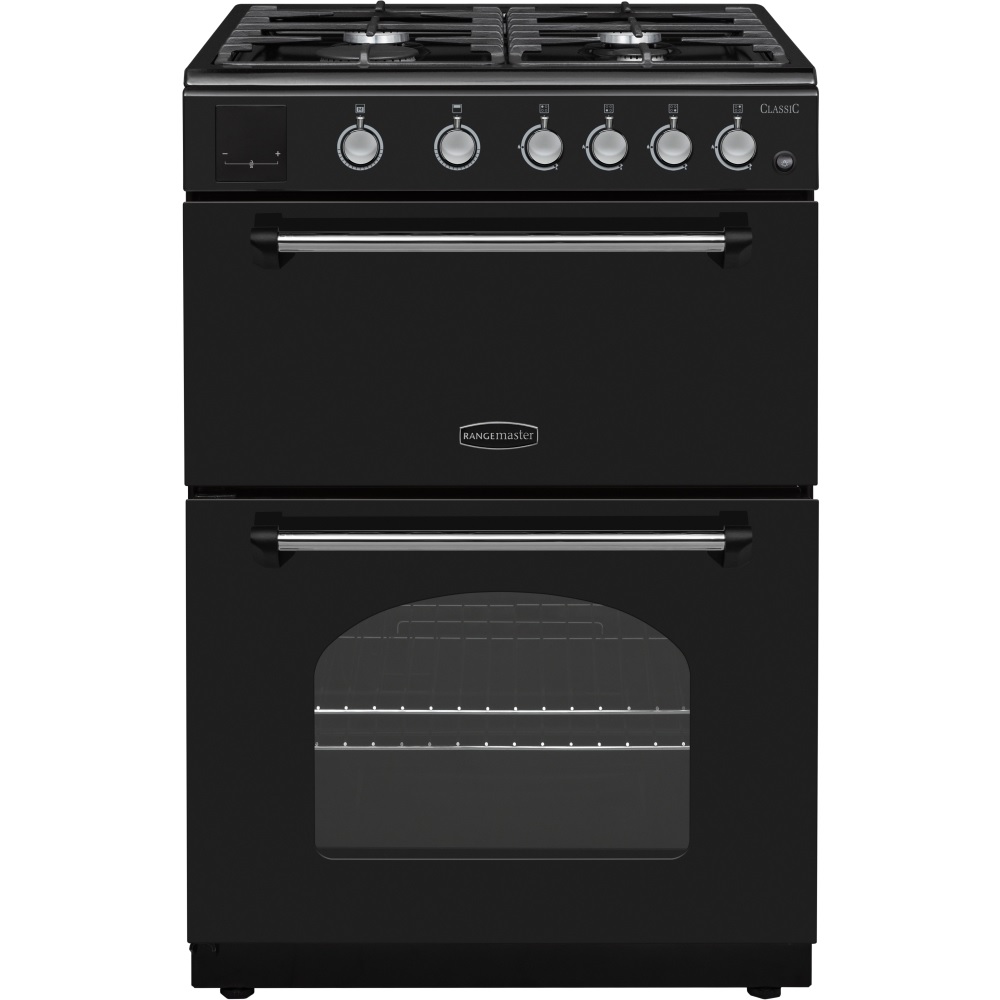 Rangemaster CLA60NGFBL-C Gas Cooker with Double Oven Classic Black / Chrome Rangemaster CLA60NGFBL-C Gas Cooker with Double Oven Classic Black / Chrome