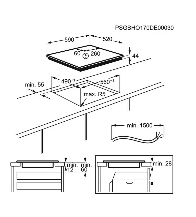 AEG IPE64551FB Induction Hob in Black - Image 3