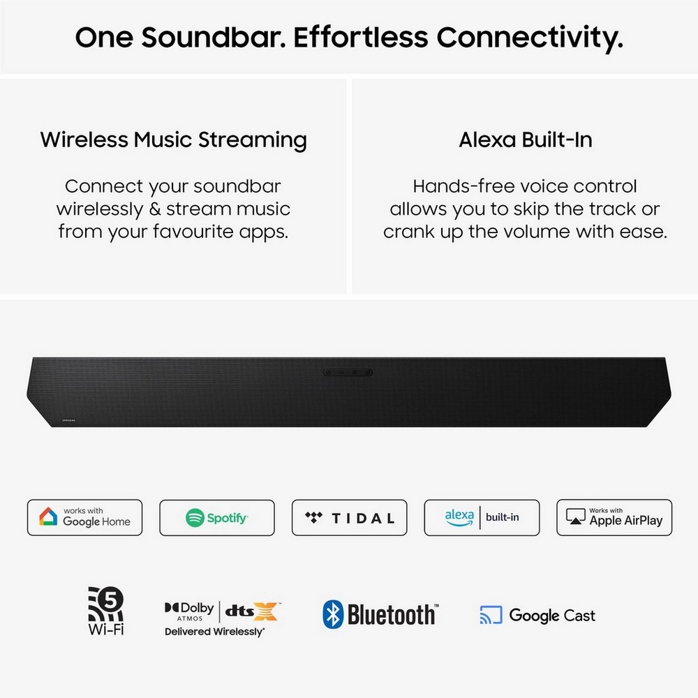 Samsung HW-Q800H/XU 5.1.2ch Q-Series Soundbar with Subwoofer - Black - Image 4 Samsung HW-Q800H/XU 5.1.2ch Q-Series Soundbar with Subwoofer - Black - Image 4