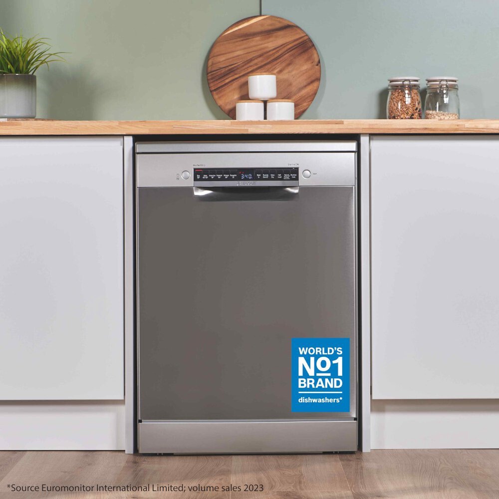 Bosch SMS6ZCI10G Series 6 Dishwasher, 14 Place Settings, Silver, B Rated - Image 2