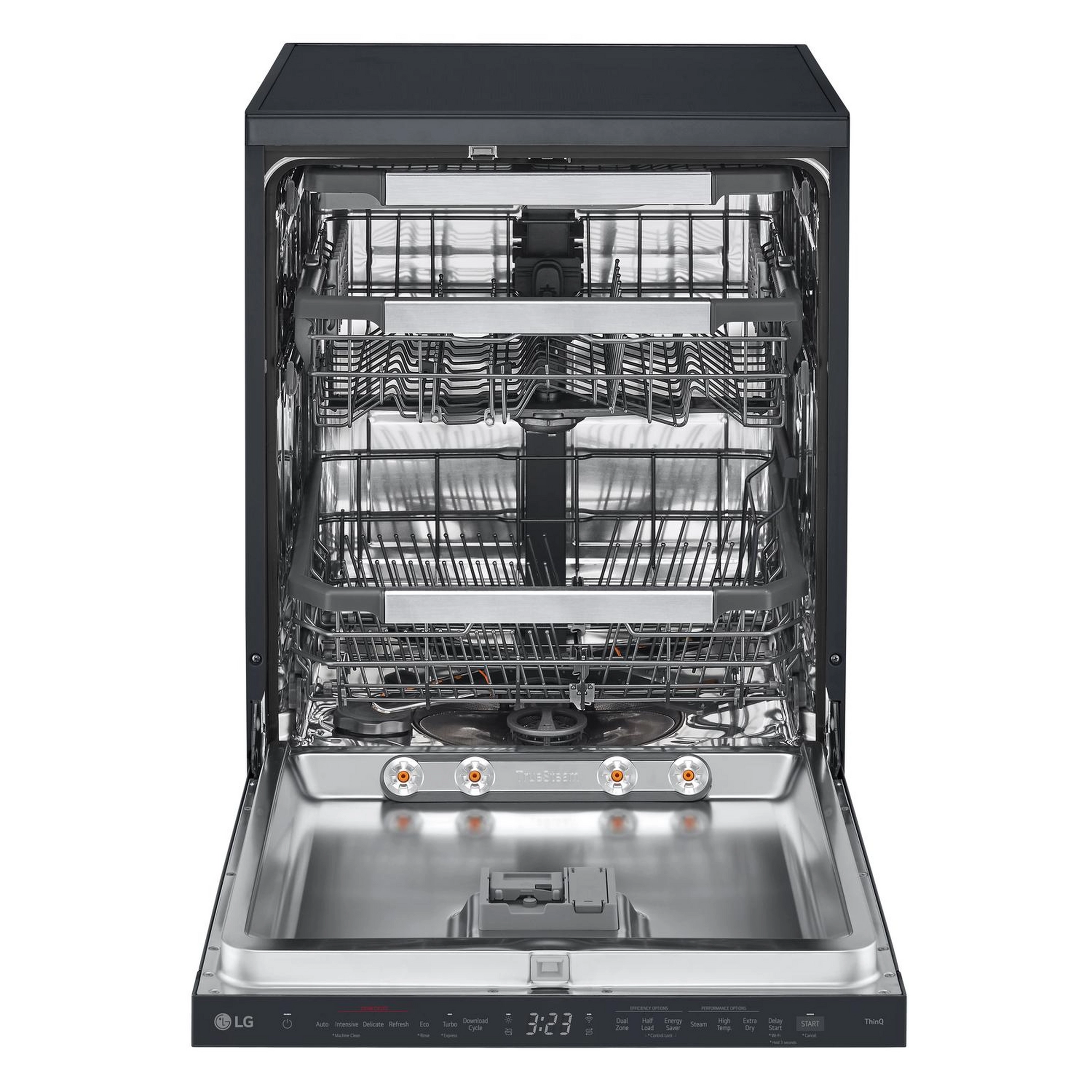 LG Series 7 TrueSteam QuadWash DF587HMS 14 PS WiFi Connected Freestanding Full Size Dishwasher - Matte Black - Image 2 LG Series 7 TrueSteam QuadWash DF587HMS 14 PS WiFi Connected Freestanding Full Size Dishwasher - Matte Black - Image 2