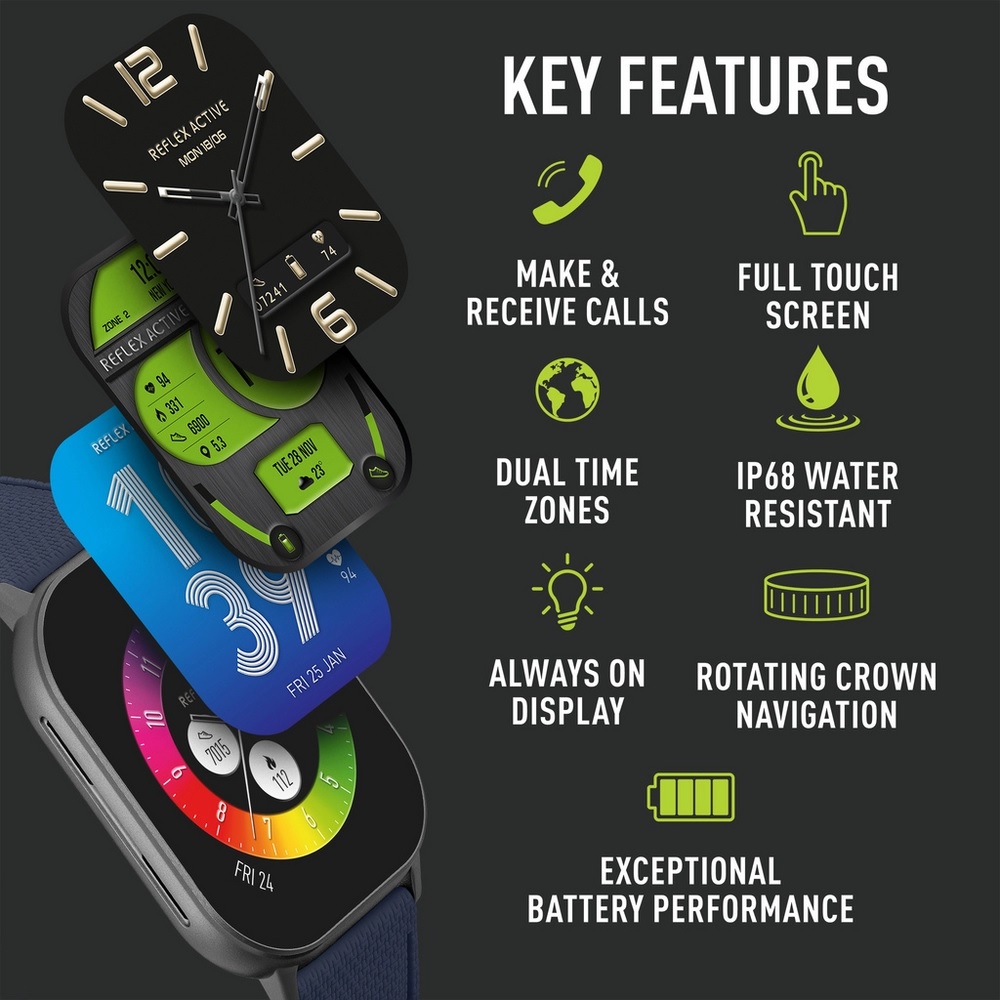 Reflex Active RA29-2182 Amoled Series 29 Smart Watch – Blue - Image 2