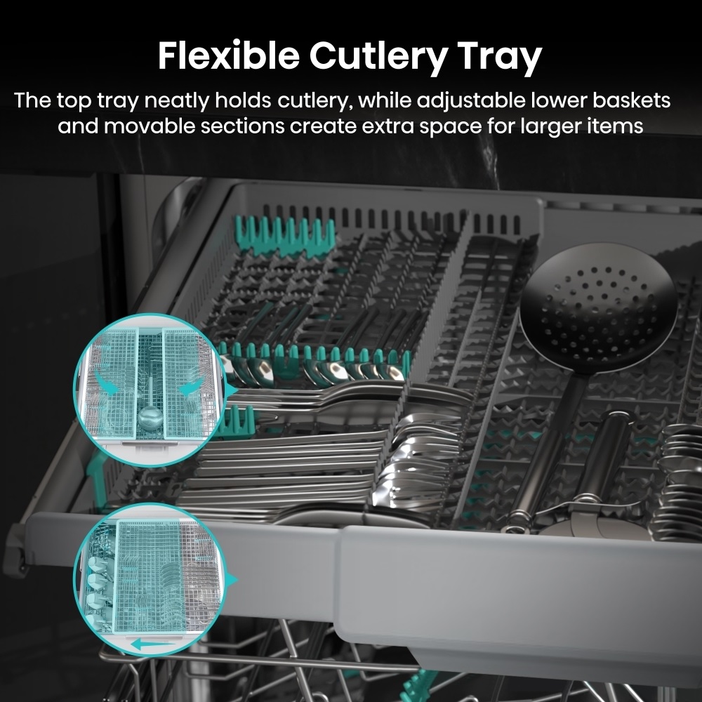 Hisense HV663A60UK Fully Integrated Dishwasher, 16 Place Setting - Image 6