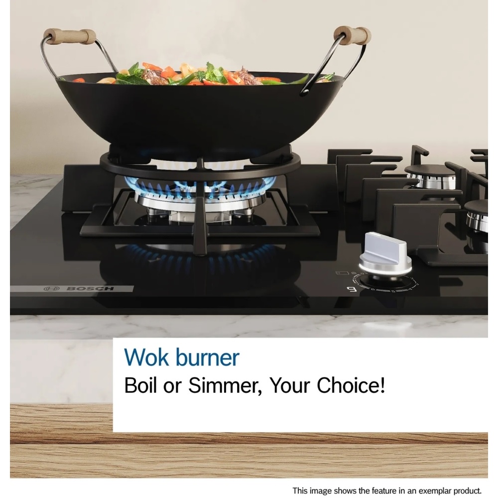 Bosch PGM7B5K90 Series 4, 75cm, 5 Burner Gas Hob - Stainless Steel - Image 6