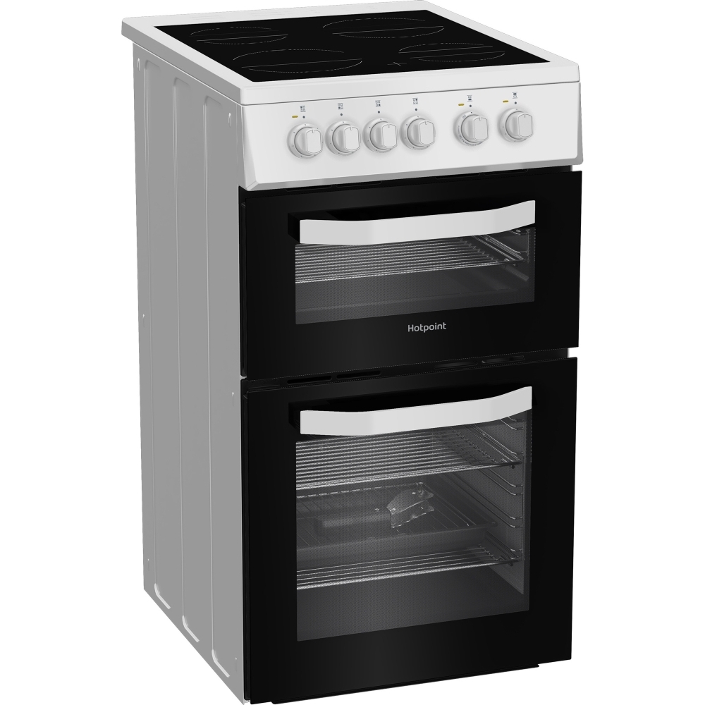 Hotpoint HTE5VCW Ceramic Electric Cooker with Separate Grill, White, A Rated - Image 2 Hotpoint HTE5VCW Ceramic Electric Cooker with Separate Grill, White, A Rated - Image 2