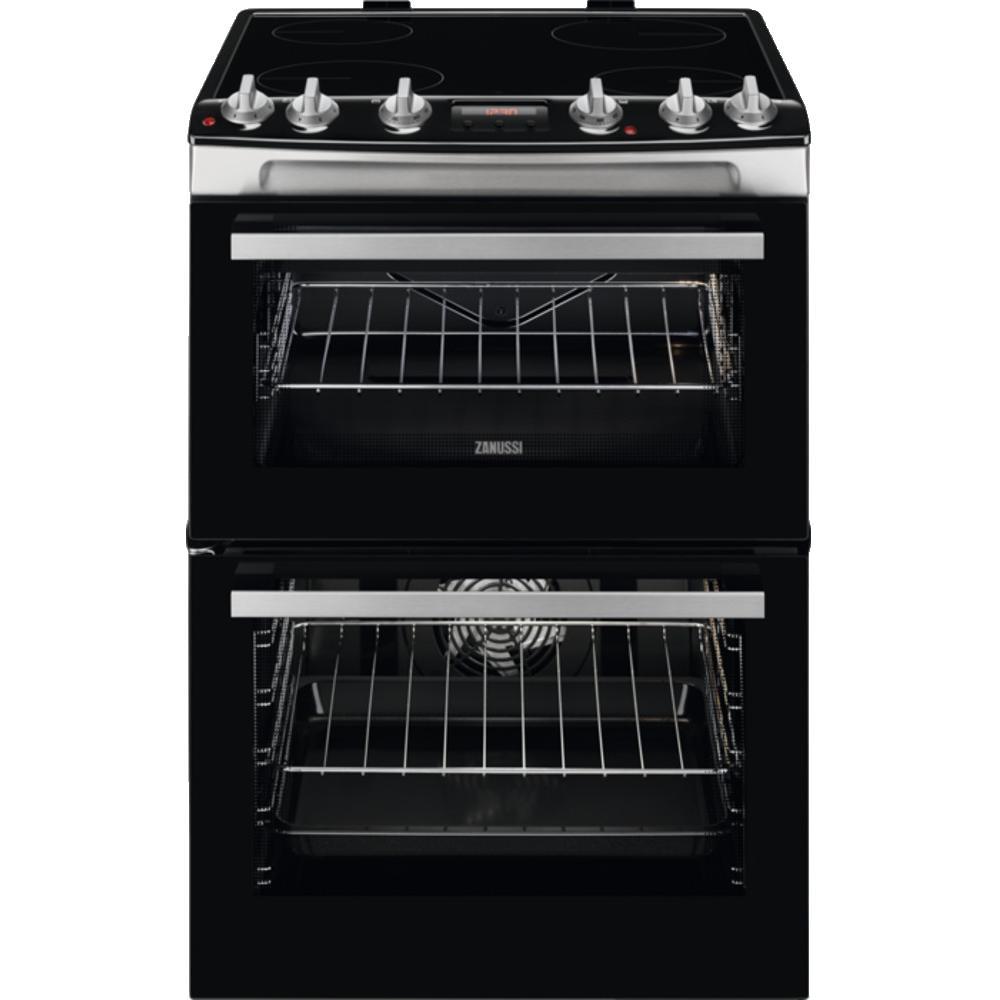 Zanussi ZCV66078XA Ceramic Electric Cooker with Double Oven in Stainless Steel - Image 1